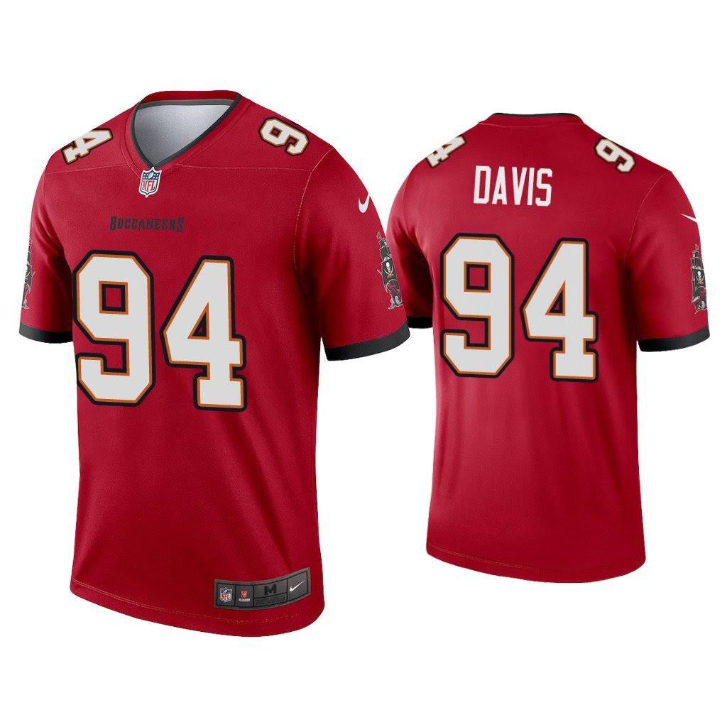 Men Tampa Bay Buccaneers 94 Khalil Davis Nike Red Legend NFL Jersey